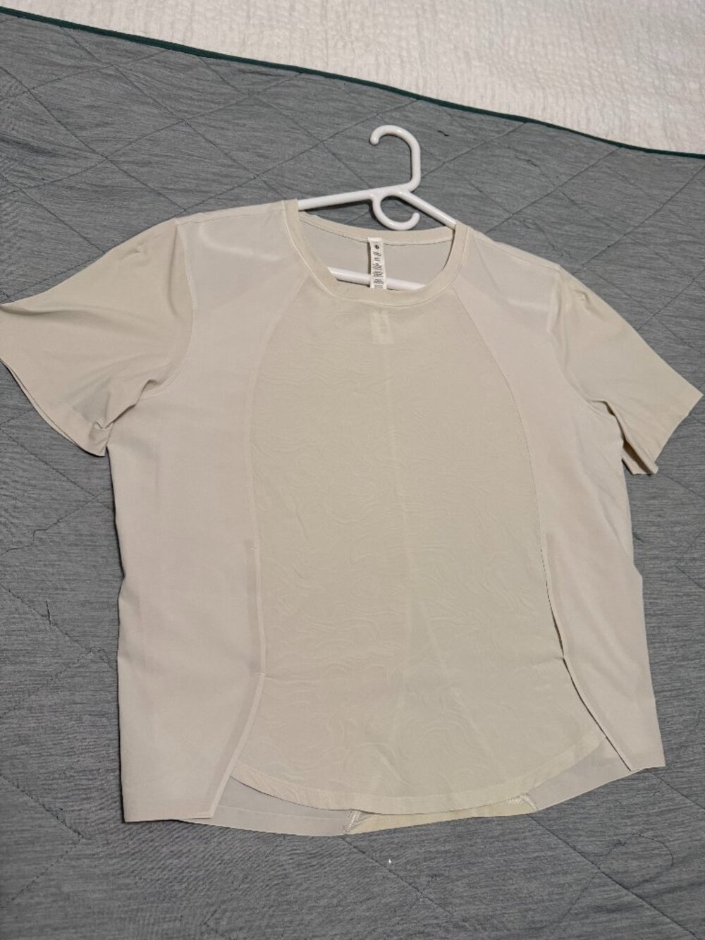 Womens Lululemon Lightweight Stretch Running T-Shirt Airflow Bone sz 12